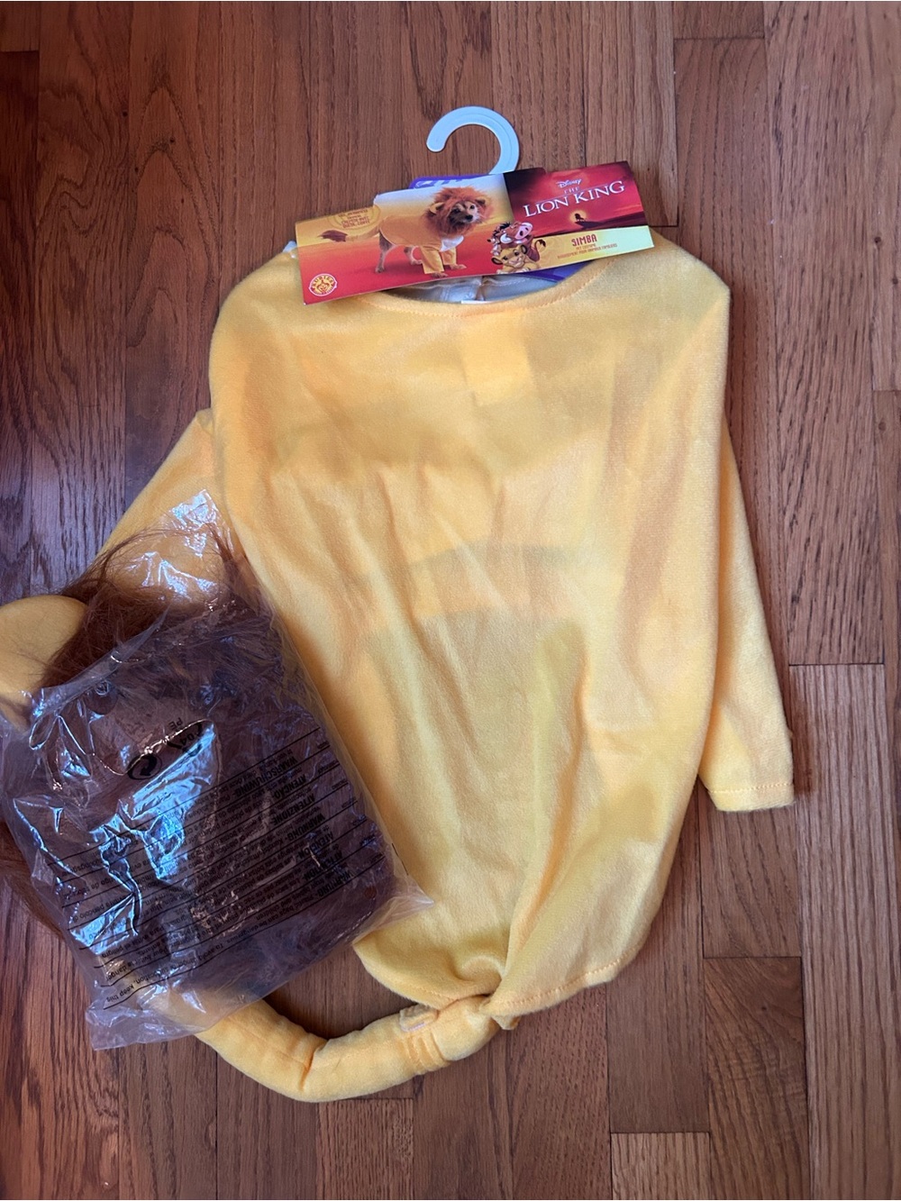 Disney Yellow Simba lion king dog  Costume with Brown Mane xl